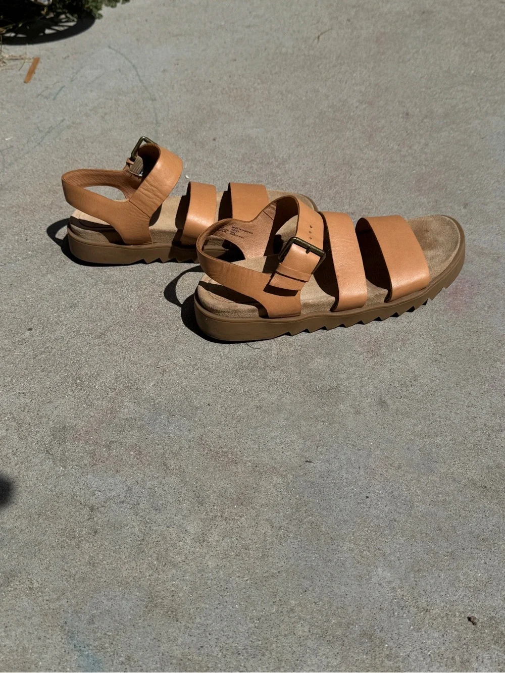Madewell Women’s Tan Leather Strappy Comfort Sandals 6